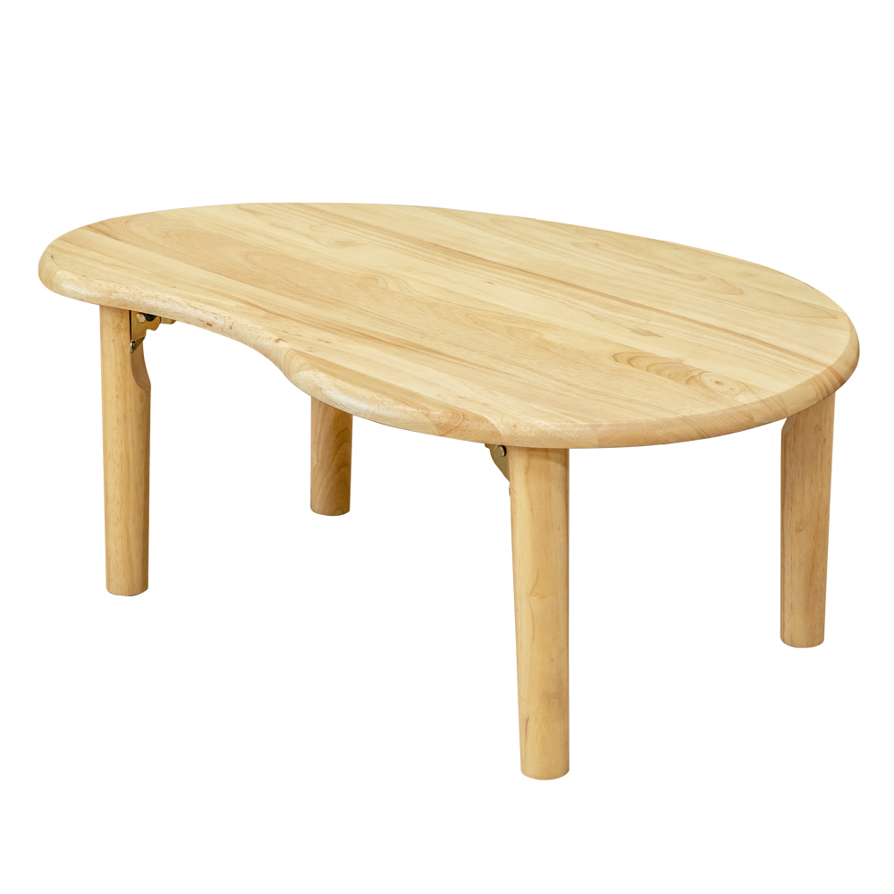 折りたたみテーブル 80cm幅 ビーンズ型 豆型 変形 楕円 天然木製 ちゃぶ台｜adhoc-style｜02