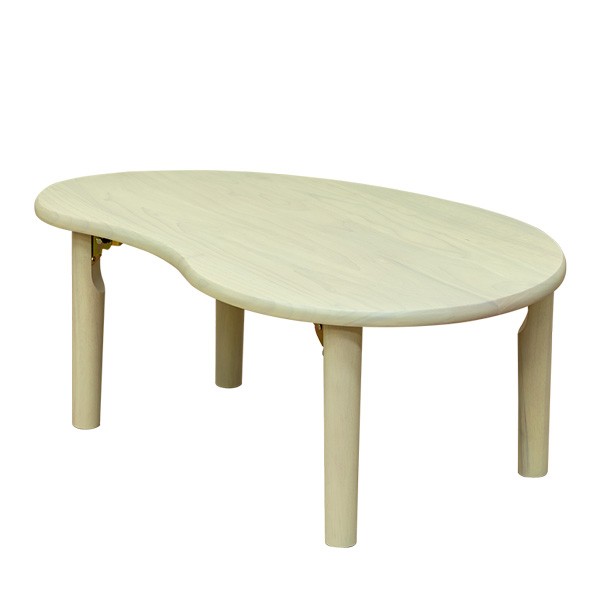折りたたみテーブル 80cm幅 ビーンズ型 豆型 変形 楕円 天然木製 ちゃぶ台｜adhoc-style｜03