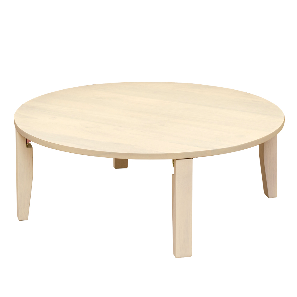 折りたたみテーブル 丸型 90cm 天然木製 ちゃぶ台 円卓 折れ脚 座卓 