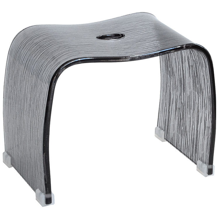 アクリルバスチェア Ray（レイ）おしゃれ 風呂椅子 バスグッズ 風呂椅子 入浴 シャワー アクリルバスチェア クリア グレー 樹皮柄 |  | 02