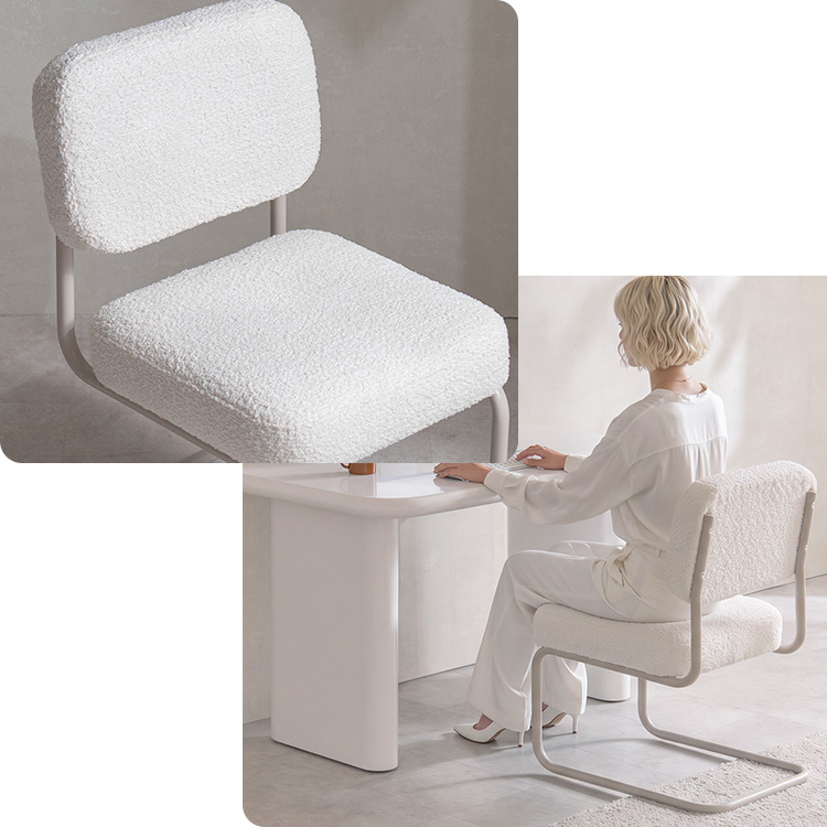 ポケットコイルチェア MOL（モル）1脚単品 2脚セット ダイニングチェア ブークレ カンチレバーチェア キャンティレバー カフェチェア デスクチェア椅子 | 宮武製作所 | 04