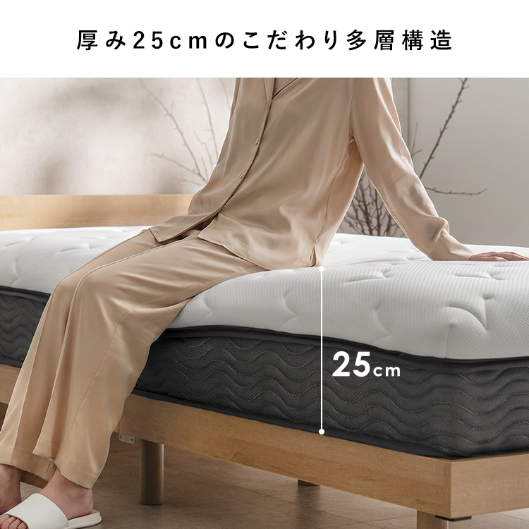 ポケットコイルマットレス Sovila（ソヴィラ）ポケットコイル 2層コイル 低反発ウレタン 高反発ウレタン リバーシブル仕様 ピロートップ ホテルマットレス | 宮武製作所 | 15