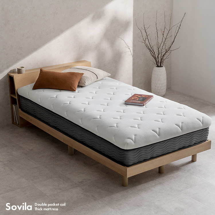 ポケットコイルマットレス Sovila（ソヴィラ）ポケットコイル 2層コイル 低反発ウレタン 高反発ウレタン リバーシブル仕様 ピロートップ ホテルマットレス | 宮武製作所 | 20