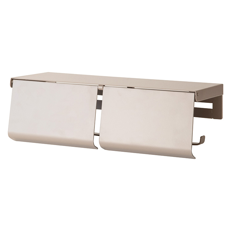 トイレットペーパーホルダー TEER（ティール） おしゃれ 2連 棚付き くすみカラー トイレ DIY ペーパーストッカー 2個セット かわいい 便所 |  | 03