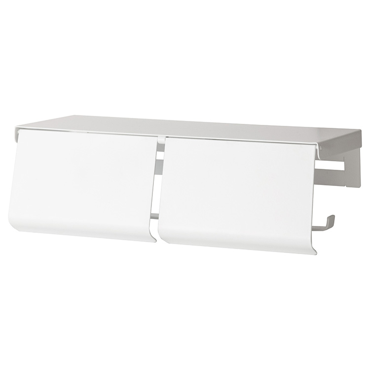 トイレットペーパーホルダー TEER（ティール） おしゃれ 2連 棚付き くすみカラー トイレ DIY ペーパーストッカー 2個セット かわいい 便所 |  | 01