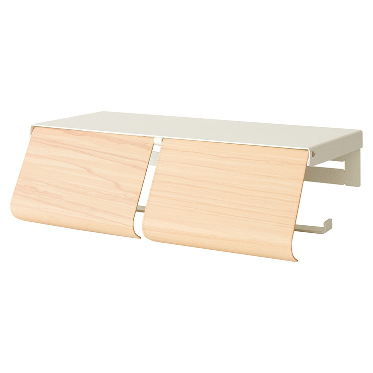 トイレットペーパーホルダー 2連 TEER（ティール）おしゃれ 棚付  ツインタイプ ツイン トイレ レストルーム ペーパーホルダー ストッカー |  | 02