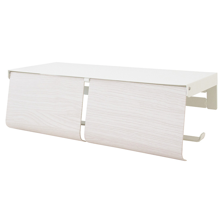 トイレットペーパーホルダー 2連 TEER（ティール）おしゃれ 棚付  ツインタイプ ツイン トイレ レストルーム ペーパーホルダー ストッカー |  | 01