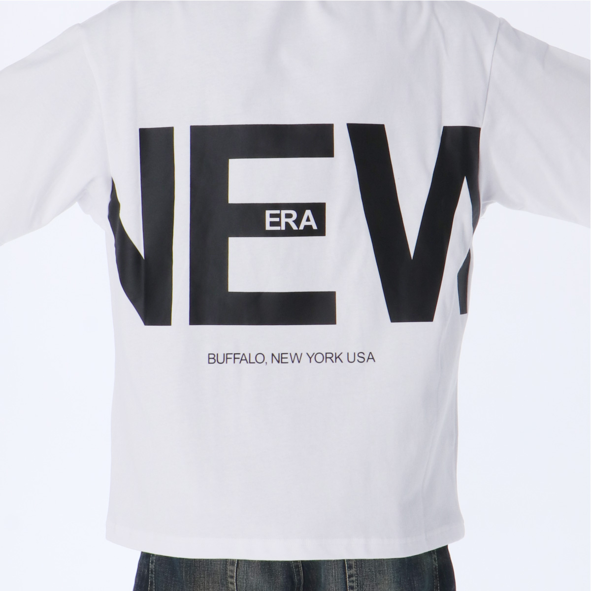 ニューエラ Tシャツ メンズ 上 NEW ERA 半袖 バックプリント付き ビッグロゴ ゆったり オーバーサイズ 14121846 WHT 送料無料｜adistyle｜06