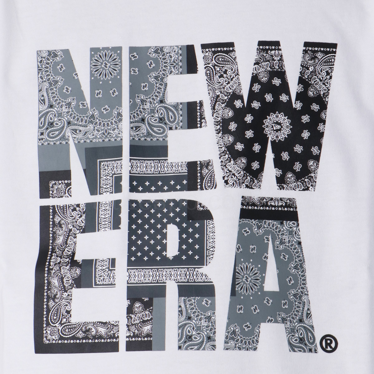 ニューエラ Tシャツ メンズ 上 NEW ERA 半袖 ペイズリー カジュアル ビッグロゴ 14121885 WHT 送料無料｜adistyle｜05