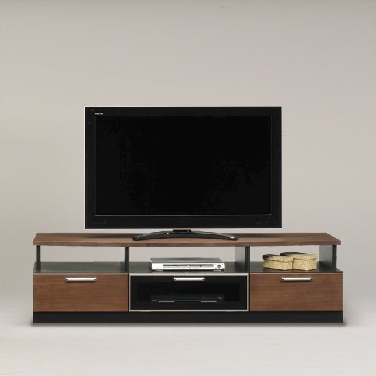スタイリッシュテレビボード/ダウンステー扉付き収納テレビ台 木製 幅