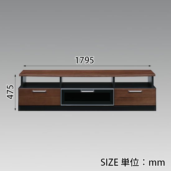 TVボード　扉付き デザインハイタイプテレビボード/ダウンステー扉付き大型収納テレビ台