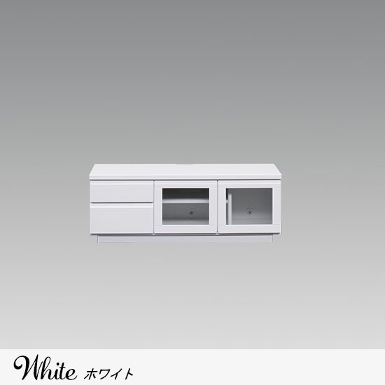 デザインテレビボード/ガラス扉付き収納テレビ台 木製 幅120cm