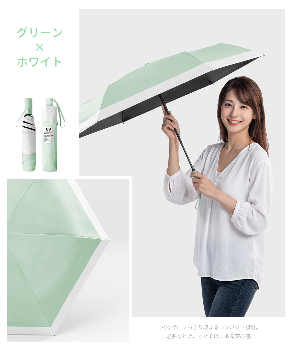 3秒たためる日傘 折りたたみ傘 完全遮光100% 軽量220g 形状記憶 自動