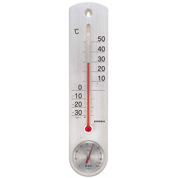 温度湿度計 おしゃれ シンプル アナログ くらしのメモリー温湿度計 ガラス管温度計 黒 銀｜adoorz-shop｜03