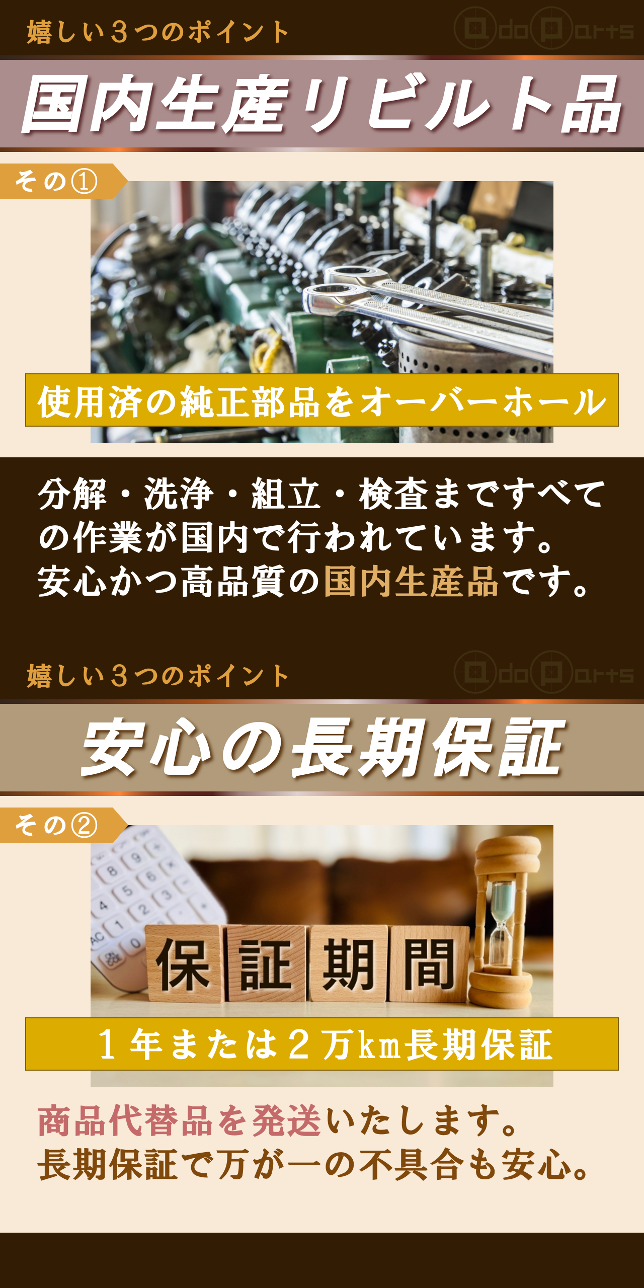 国内生産,長期保証