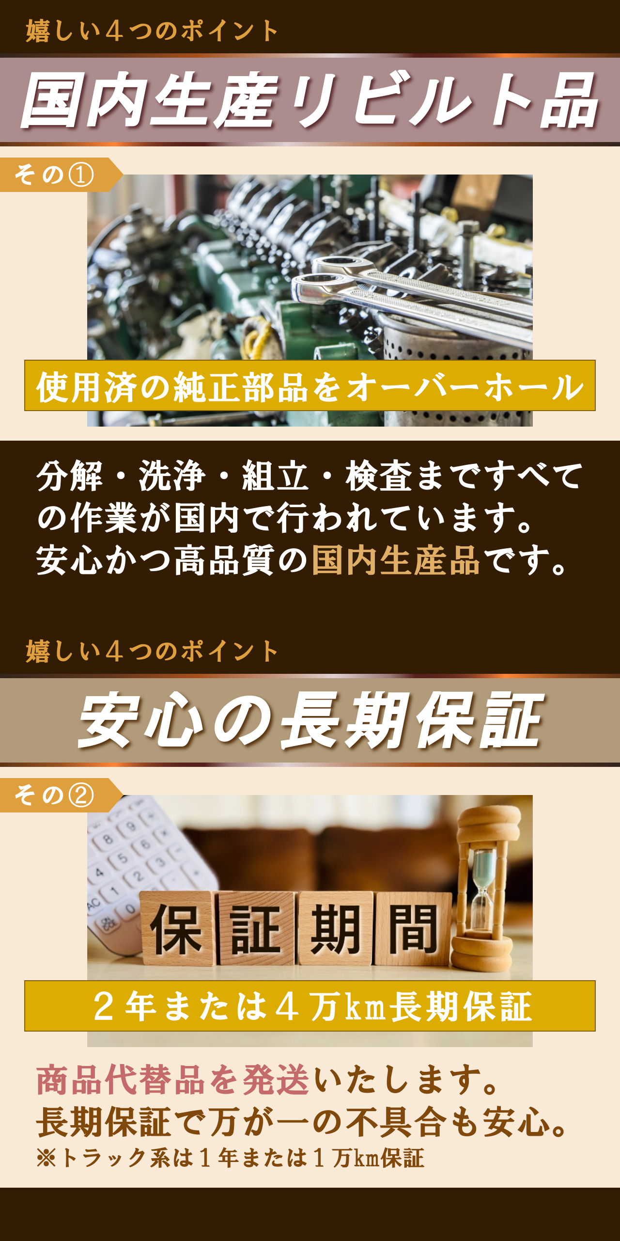 国内生産,長期保証