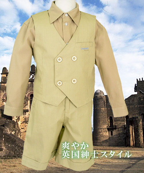 【インポート子供服】シックだけど上品で可愛らしいフォーマルタキシード（ベスト）で紳士の気品を身に纏う。