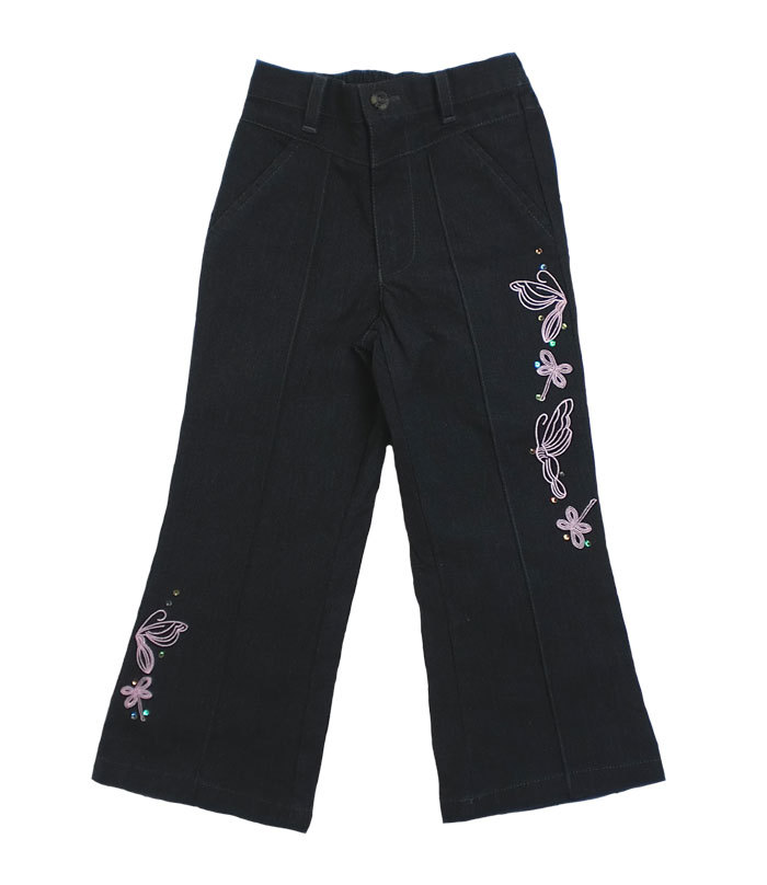 子ども服 パンツ 英国スタイル 刺繍（グレー/ピンク）子供服 女の子100cm 110cm