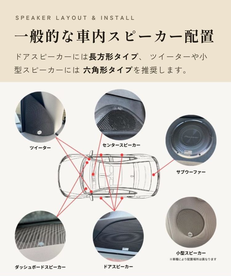 AdPower Sonic カーオーディオ用基本セット Sサイズ4枚+SSサイズ2枚