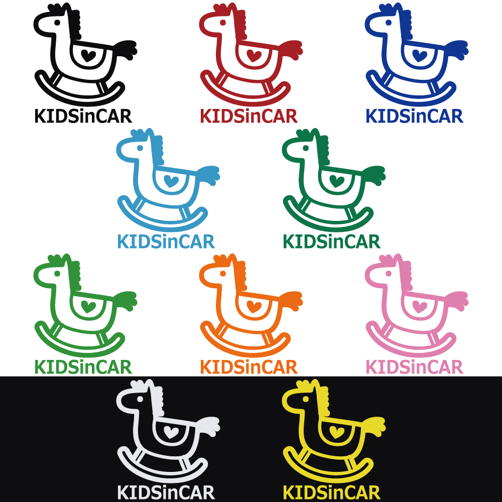 ステッカー KIDS in CAR  キッズインカー 木馬