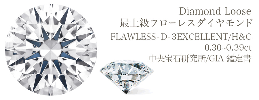 ダイヤモンド ルース 0.3ct D FL 3EX H&C 鑑定書付の画像