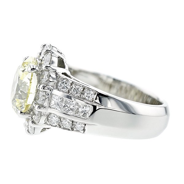 ダイヤモンド リング 4.014ct SI2 LIGHT YELLOW 3EX プラチナ Pt 鑑定 