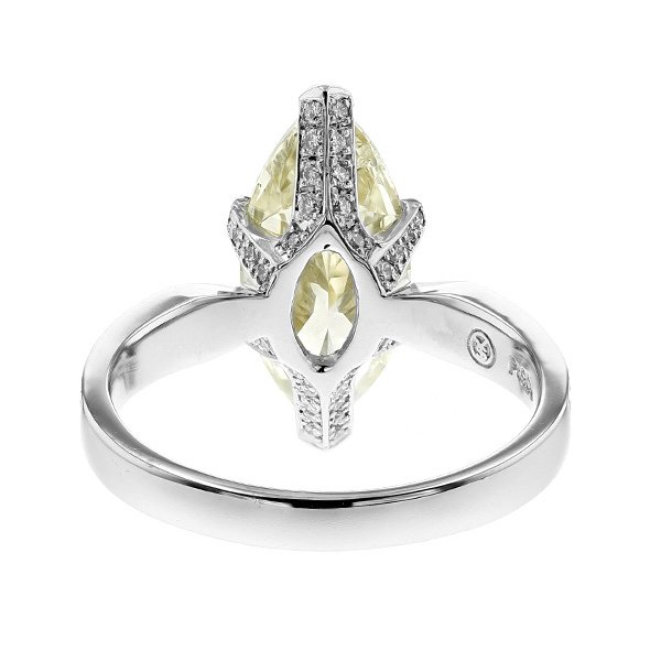 ダイヤモンド リング 3.063ct I1 FANCY LIGHT YELLOW マーキスブリリアントカット プラチナ Pt 鑑定書付 ダイヤモンドリング ダイヤリング 指輪_2