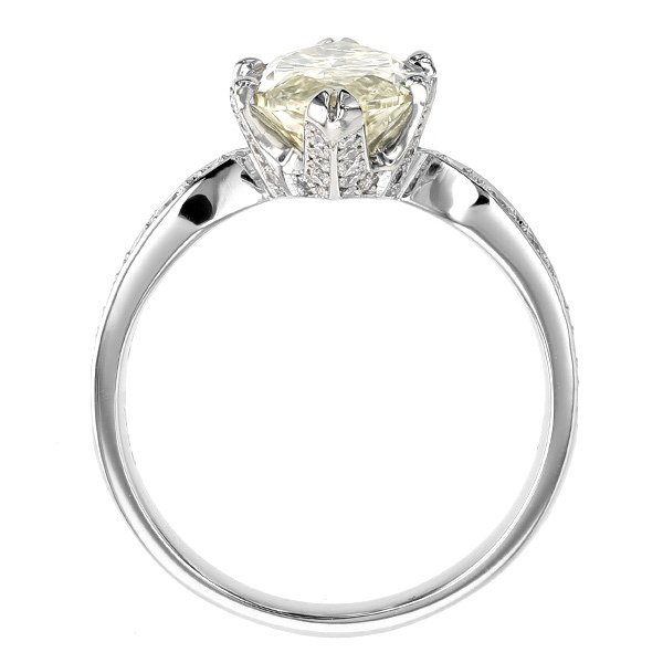 ダイヤモンド リング 3.063ct I1 FANCY LIGHT YELLOW マーキスブリリアントカット プラチナ Pt 鑑定書付 ダイヤモンドリング ダイヤリング 指輪_3