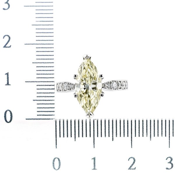 ダイヤモンド リング 3.063ct I1 FANCY LIGHT YELLOW マーキスブリリアントカット プラチナ Pt 鑑定書付 ダイヤモンドリング ダイヤリング 指輪_5
