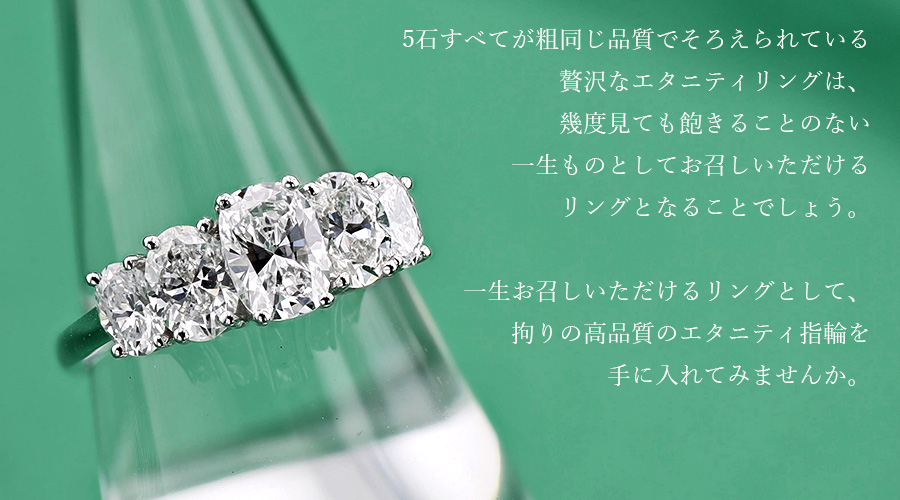 ダイヤモンド エタニティ リング 2.351ct(Total) D〜E VVS2〜VS1