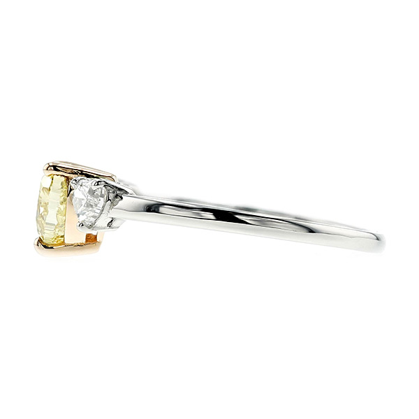 イエローダイヤモンド リング 1.011ct FANCY VIVID YELLOW SI2 ハートブリリアントカット 脇石0.37ct(Total)  プラチナ Pt 18金 ピンクゴールド K18PG 鑑定書付 : hip775 : エメットジュエリーYahoo!店 - 通販 -  Yahoo!ショッピング