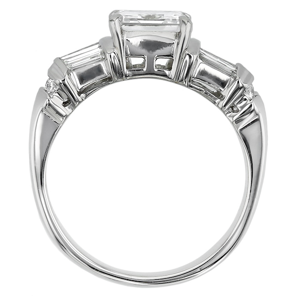 ダイヤモンド リング 2.057ct D VVS2 エメラルドカット プラチナ Pt