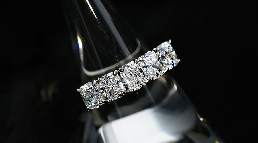 Tiffamyダイヤモンド ハーフエタニティリング ダイヤモンド ハーフエタニティ リング 3.52ct(Total)/5石 E〜F VVS2