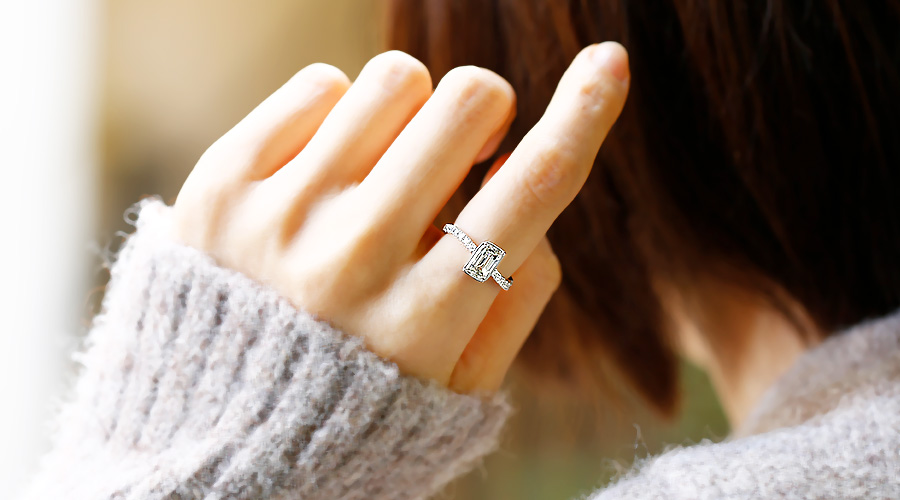 ダイヤモンド リング 1.5ct H VS2 フレームカット プラチナ Pt 鑑定 