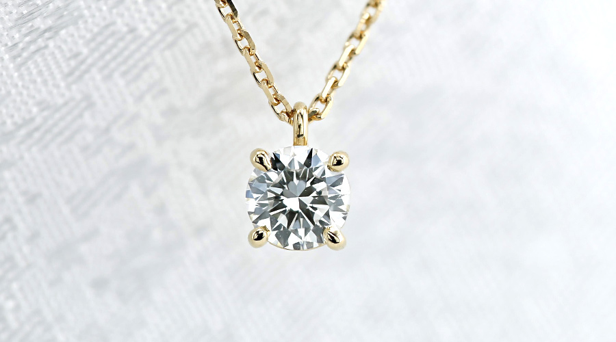 ダイヤモンド ネックレス 一粒 0.2ct D SI1 3EX H&C 18金 K18 鑑定書付