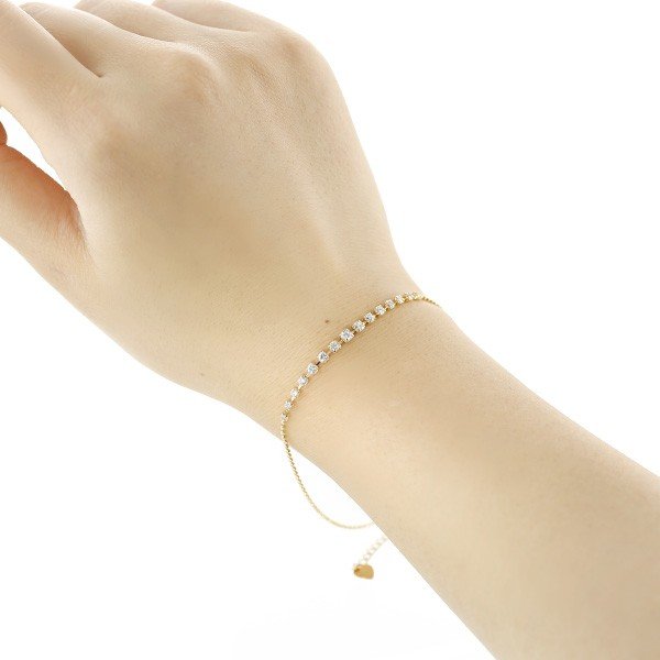 ダイヤモンド ブレスレット 0.55ct(Total)/15石 G〜Iクラス VVS〜VSクラス EX〜VERY GOODクラス 18金 K18 保証書付の画像