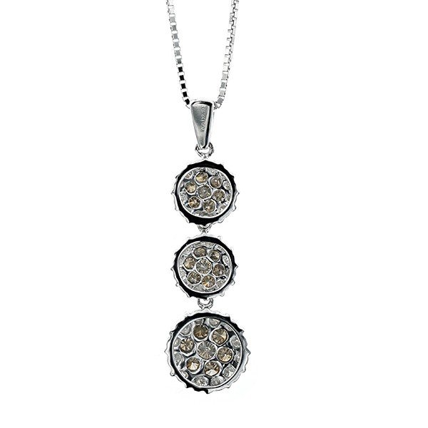 ダイヤモンド ネックレス 2.10ct(Total) SIクラス FANCY BROWNクラス K18WG 保証書付 ダイヤモンドネックレス ダイヤネックレスの画像