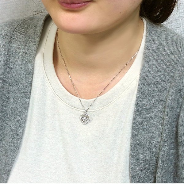 ダイヤモンド ネックレス 1.06ct(Total) VVS〜VSクラス F〜Hクラス K18WG 保証書付 ダイヤモンドネックレス ダイヤネックレスの画像