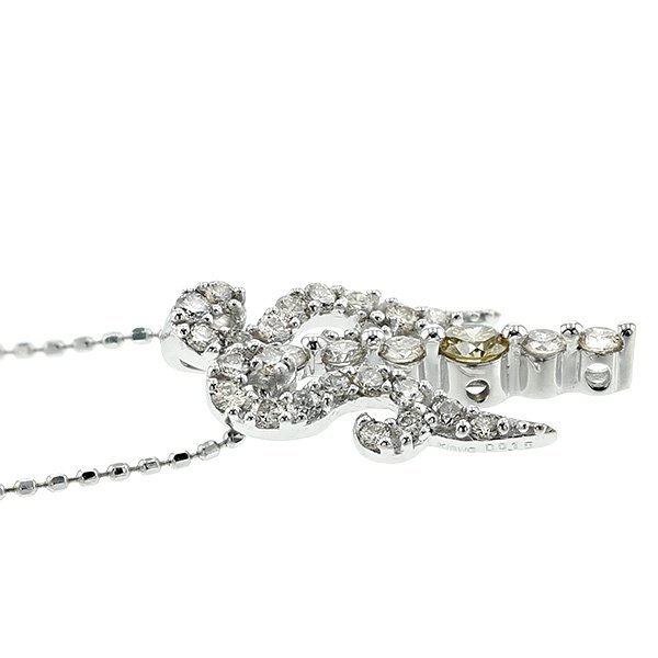 ダイヤモンド ネックレス 0.100ct SI1 FANCY YELLOW K18WG 