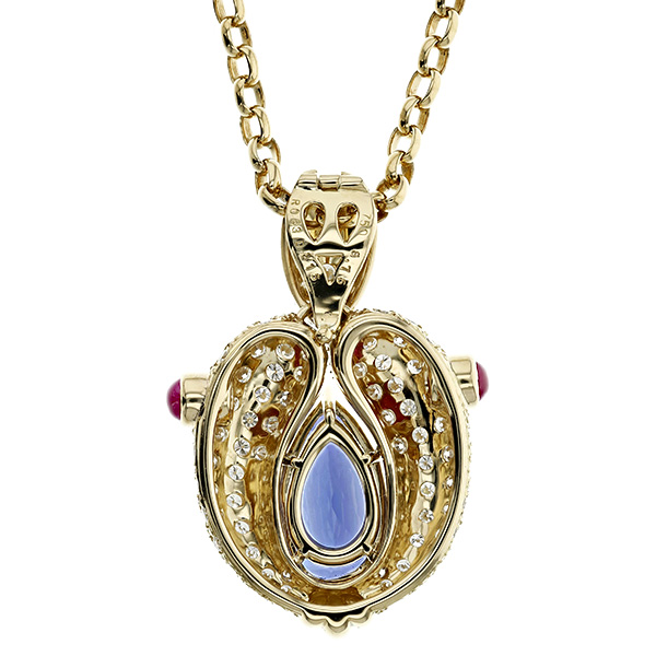 タンザナイト ネックレス 8.75ct 脇石ダイヤ 3.15ct(Total) 脇石ルビー  