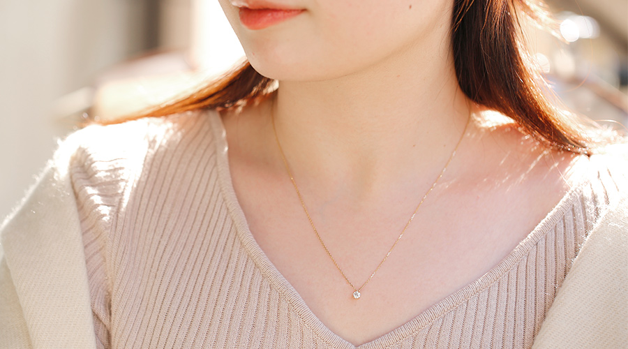 ダイヤモンド ネックレス 一粒 0.2ct E VVS1 3EX H&C 18金 K18 鑑定書付 ダイヤモンドネックレス ダイヤネックレスの画像