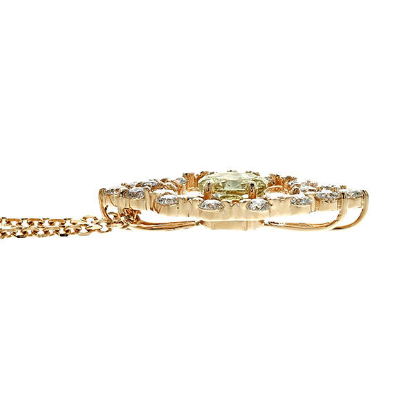 ダイヤモンド ネックレス 一粒 0.800ct IF LIGHT YELLOW 脇石0.87ct(Total) 18金 K18 鑑定書付 ダイヤモンドネックレス ダイヤネックレス_2