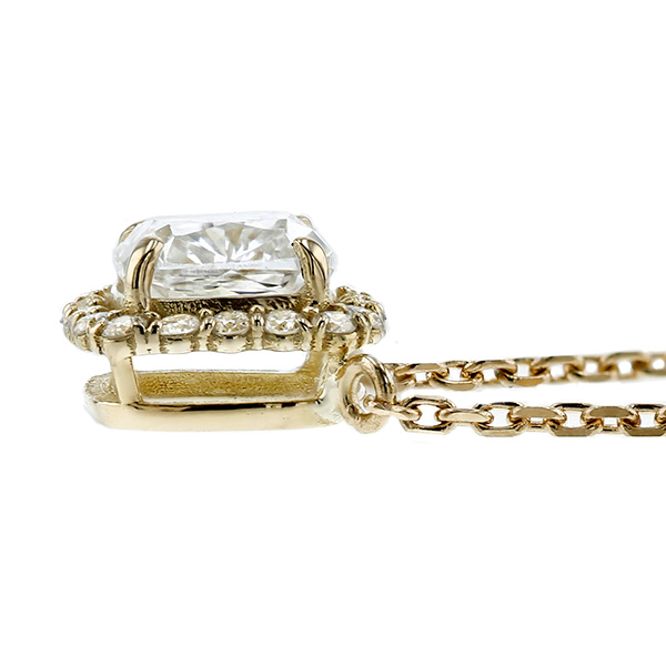 ダイヤモンド ネックレス 一粒 0.7ct G〜H IF〜VS1 18金 K18 鑑定書付 ダイヤモンドネックレス ダイヤネックレス 取り巻きネックレス ヘイローネックレス_2