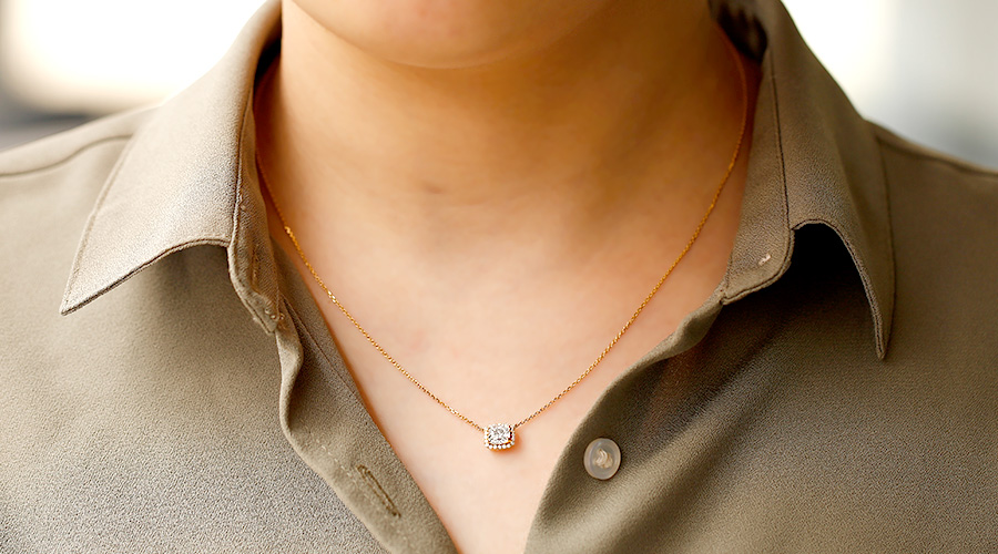 ダイヤモンド ネックレス 一粒 0.7ct G〜H IF〜VS1 18金 K18 鑑定書付