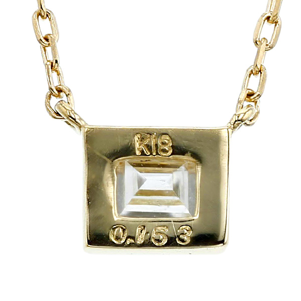 ダイヤモンド ネックレス 0.1ct D〜G VS1〜SI1 ステップカット 18金 K18 ソーティング付の画像