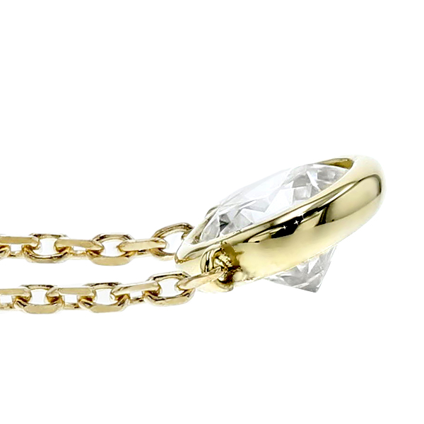 ダイヤモンド ネックレス 一粒 0.3ct D VVS1 3EX H&C フクリン 覆輪 18金 K18 鑑定書付 ダイヤモンドネックレス ダイヤネックレスの画像