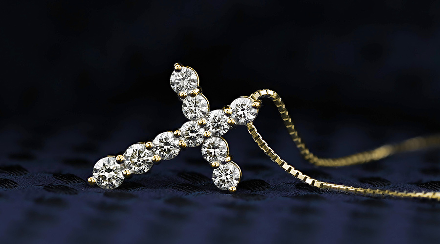 ダイヤモンド クロスネックレス 1.6ct(Total) VVS〜VSクラス K〜Lクラス EX〜VERYGOODクラス 18金 K18 鑑別書付_7