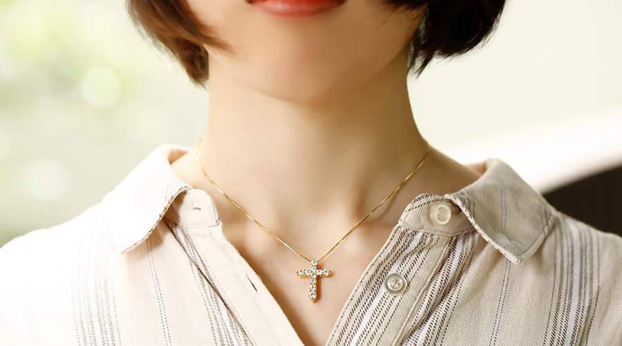 ダイヤモンド クロスネックレス 1.6ct(Total) VVS〜VSクラス K〜Lクラス EX〜VERYGOODクラス 18金 K18 鑑別書付_8