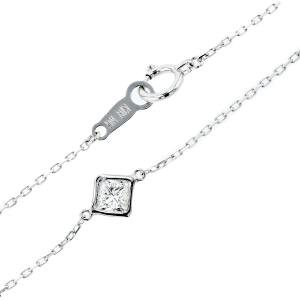 ダイヤモンド ネックレス 2.5ct(Total) G〜H VS〜I1 K18WG ホワイトゴールド 鑑別書付_1