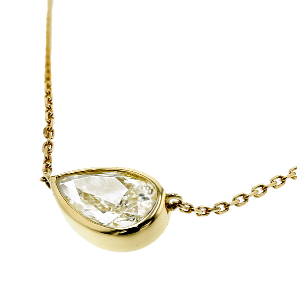 ダイヤモンド ネックレス 一粒 1ct K IF ペアシェイプ モディファイド ブリリアント カット 18金 K18 鑑定書付 ダイヤモンドネックレス ダイヤネックレス_1